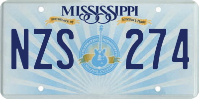 MS license plate NZS274