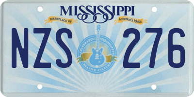 MS license plate NZS276