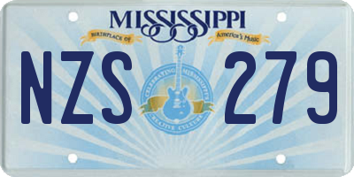 MS license plate NZS279
