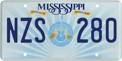 MS license plate NZS280