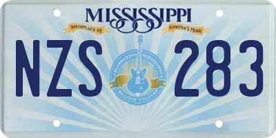 MS license plate NZS283