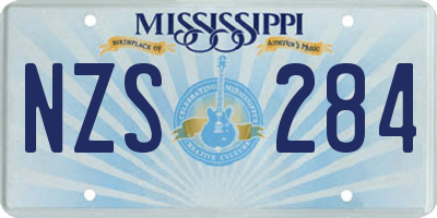 MS license plate NZS284