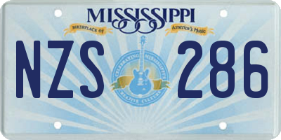 MS license plate NZS286