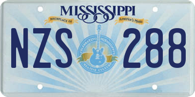 MS license plate NZS288