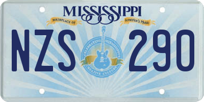 MS license plate NZS290