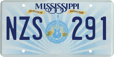 MS license plate NZS291