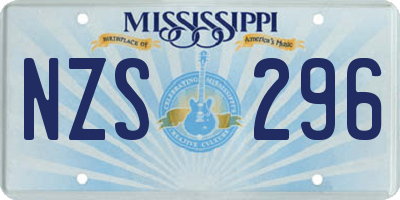 MS license plate NZS296