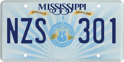 MS license plate NZS301