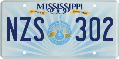 MS license plate NZS302