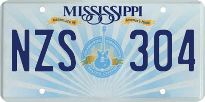 MS license plate NZS304