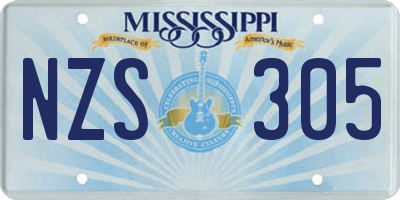 MS license plate NZS305