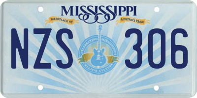 MS license plate NZS306