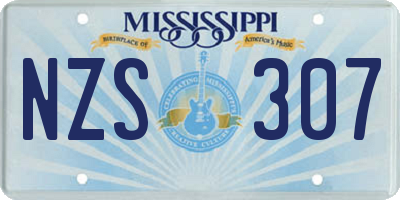 MS license plate NZS307