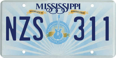 MS license plate NZS311