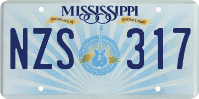 MS license plate NZS317