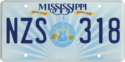 MS license plate NZS318
