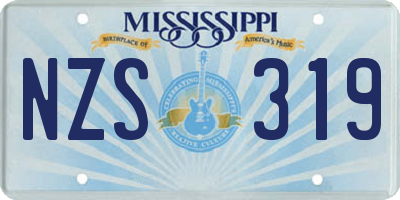 MS license plate NZS319