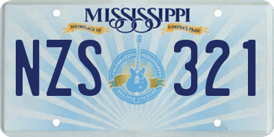 MS license plate NZS321