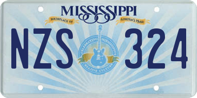 MS license plate NZS324