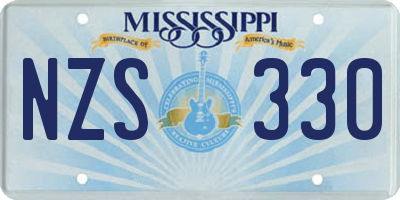MS license plate NZS330