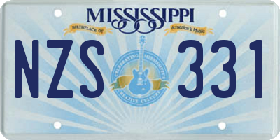 MS license plate NZS331