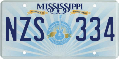 MS license plate NZS334
