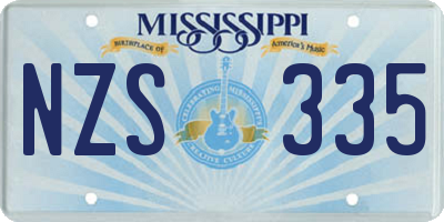 MS license plate NZS335