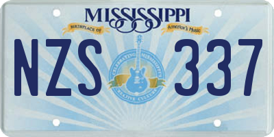 MS license plate NZS337