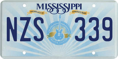 MS license plate NZS339