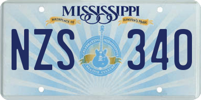MS license plate NZS340