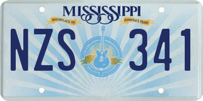MS license plate NZS341