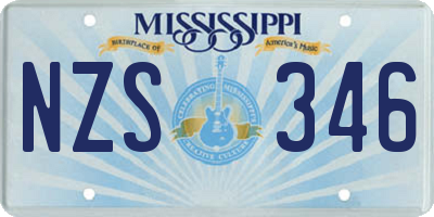 MS license plate NZS346