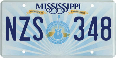 MS license plate NZS348