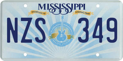MS license plate NZS349