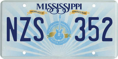 MS license plate NZS352