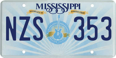 MS license plate NZS353