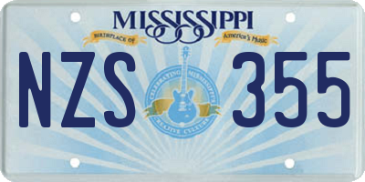 MS license plate NZS355