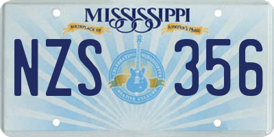 MS license plate NZS356