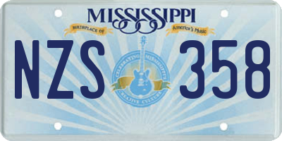 MS license plate NZS358
