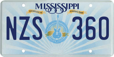 MS license plate NZS360