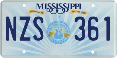 MS license plate NZS361