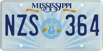 MS license plate NZS364