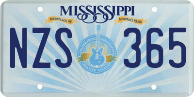 MS license plate NZS365