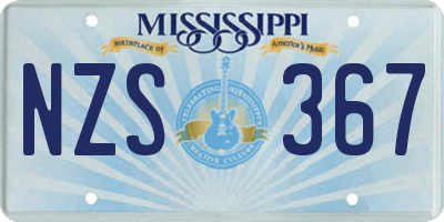 MS license plate NZS367