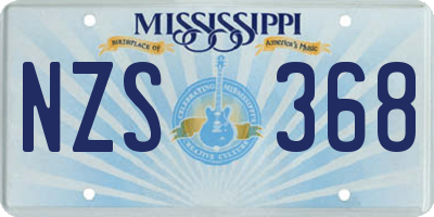 MS license plate NZS368