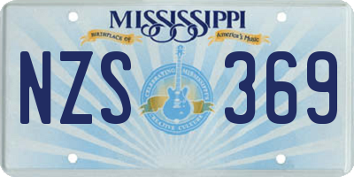 MS license plate NZS369