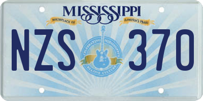MS license plate NZS370