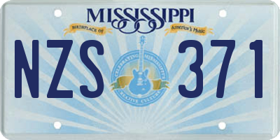 MS license plate NZS371