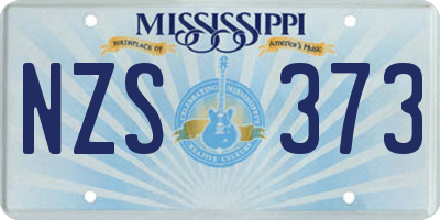 MS license plate NZS373