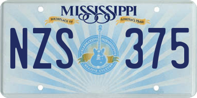 MS license plate NZS375